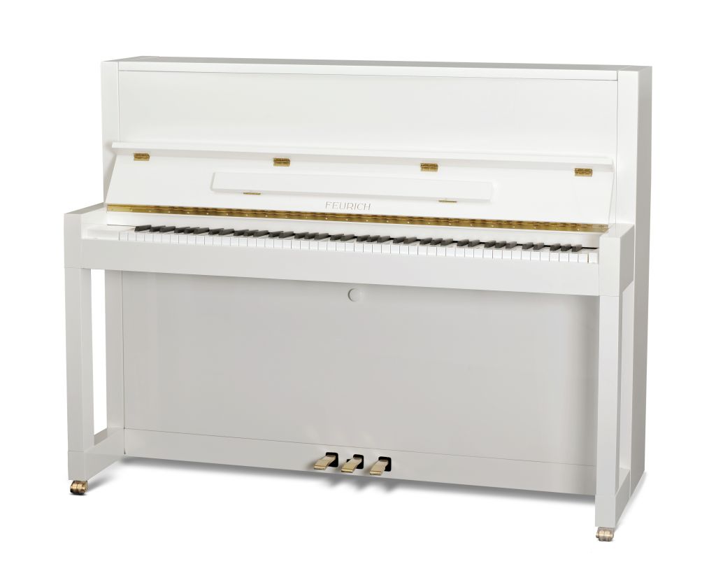 Mod. 115 - Premiere #11white brass_web Feurich 115 Première Blanc Neuf