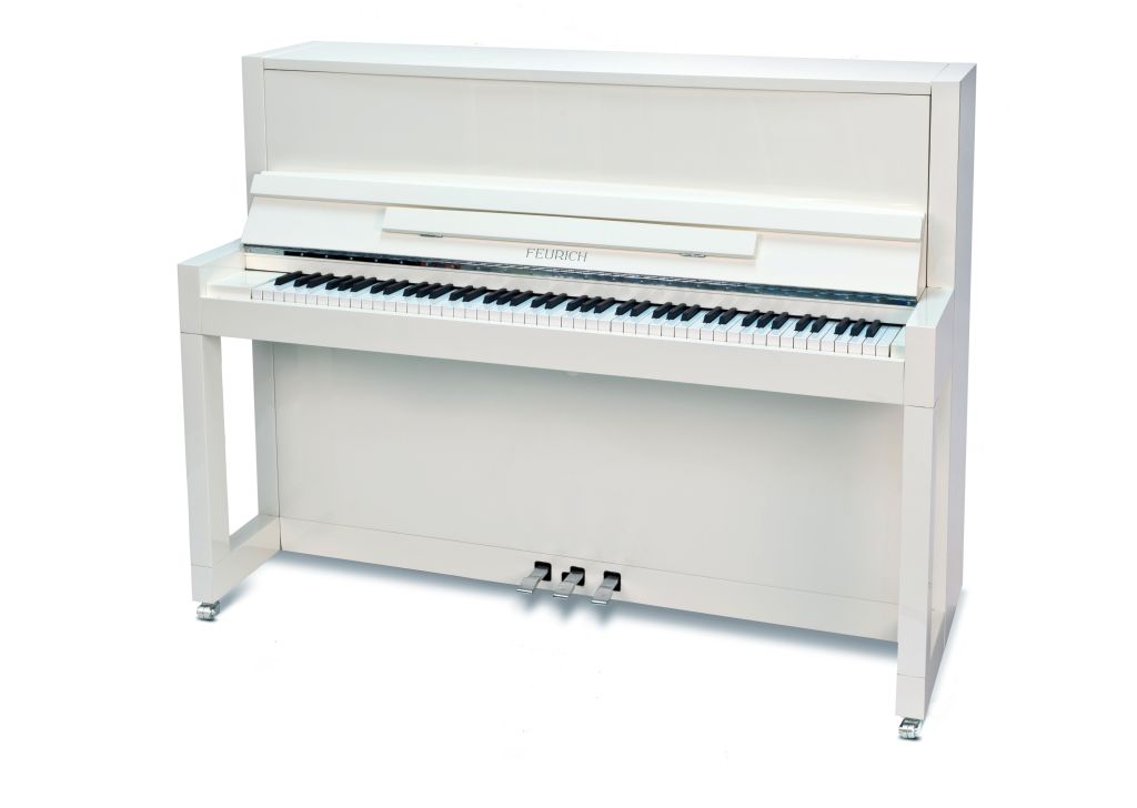 Mod. 115 - Premiere #11white chrome_web Feurich 115 Première Blanc Neuf